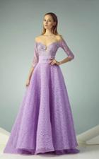 Beside Couture - Bc1203 Quarter Sleeve Lace A-line Gown