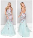 Colors Dress - 1843 Floral Accented Mermaid Dress