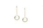 Tresor Collection - 18k Yellow Gold Earring With Green Amethyst Round
