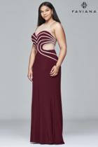 Faviana - 9403 Long Jersey Dress With Scoop Neck And Rhinestone Detailing