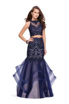 La Femme Gigi - 26071 Sheer High Halter Two-piece Mermaid Gown