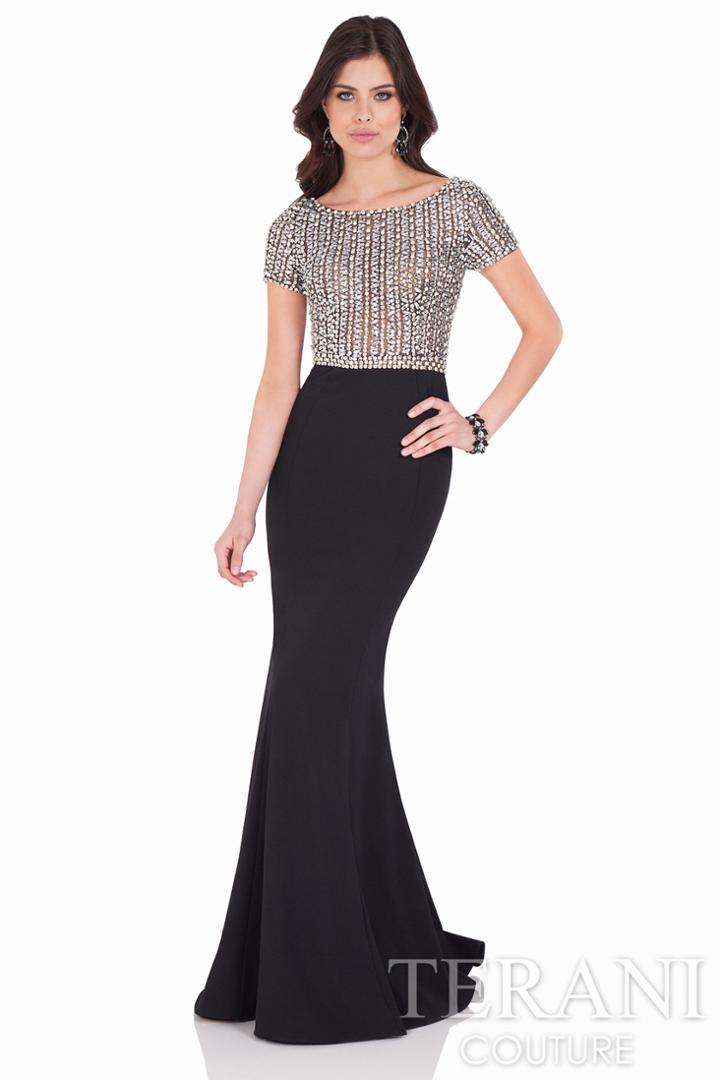 Terani Evening - Glistening Crystal Bateau Mermaid Gown 1622e1554