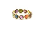 Tresor Collection - Multicolor Tourmaline Round Ring Bands In 18k Yellow Gold