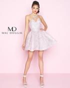 Mac Duggal - 67625n Rhinestone Accented Halter A-line Dress