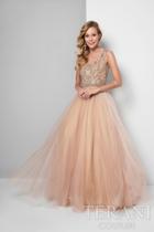 Terani Prom - Charming Sleeveless Illusion Neck Polyester A-line Gown 1711p2876