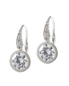 Cz By Kenneth Jay Lane - Round Lever-back Drop Earrings