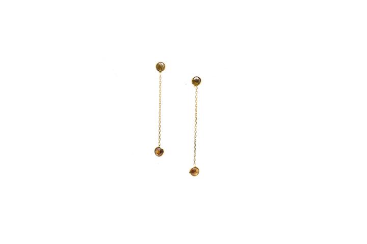 Tresor Collection - 18k Yellow Gold Earring With Champagne Diamond