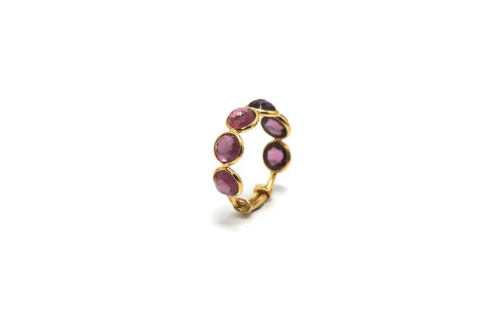 Tresor Collection - Rhodolite Garnet Ring Band In 18k Yellow Gold