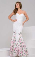 Jovani - 47783 Strapless Floral Mermaid Evening Gown