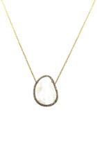 Tresor Collection - Rainbow Moonstone Slice & Diamond Necklace In 18k Yg