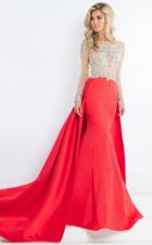 Rachel Allan Prima Donna - 5953 Long Sleeve Beaded Lace A-line Gown