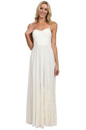 Alice + Olivia Geneva Bustier Maxi Dress In Antique White