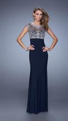 La Femme - 20537 Sheer Beaded Long Gown