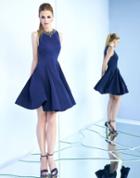 Ieena For Mac Duggal - 25574i Beaded Bateau Neck A-line Dress