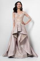 Terani Couture - Laced Illusion Neck Mikado Dress 1711m3518