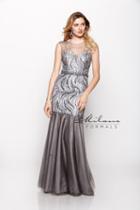 Milano Formals - Stunning Trumpet Gown With Beads And Sheers E1907