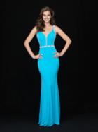 Madison James - 18-664 Plunging Fitted Evening Dress
