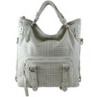 Joelle Hawkens By Treesje - Highland Tall Satchel Perforated Cow Leather / Pale Gray