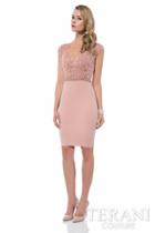 Terani Evening - Sparkling Cocktail Dress With Cap Sleeves 1612c0056