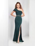 Clarisse - 4929 Butterfly Sleeve Asymmetrical Long Gown