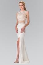 Elizabeth K - Two-piece Beaded Lace Top Evening Gown Gl2373