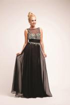 Cinderella Divine - Rhinestone Embellished Sheer Chiffon Dress