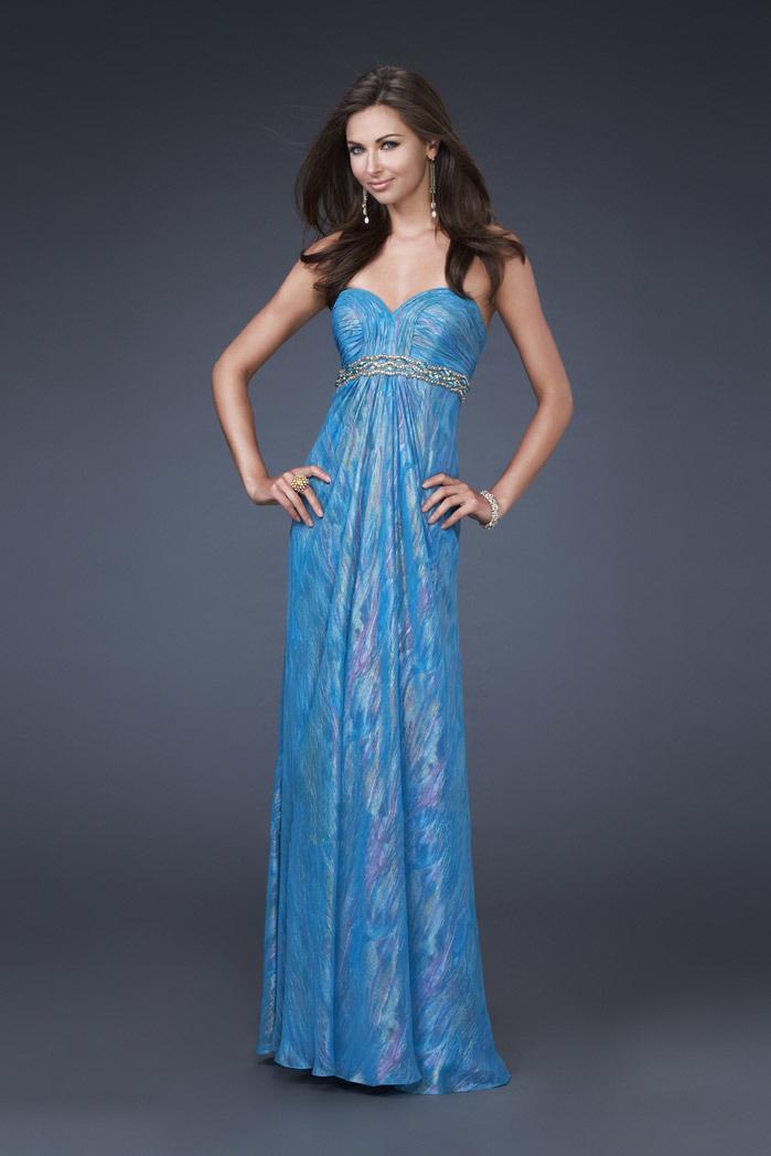 La Femme - Iridescent Strapless Sweetheart Long Sheath Dress 16189