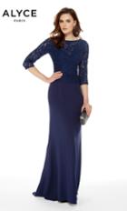 Alyce Paris - 27017 Quarter Length Sleeve Lace Sheath Dress