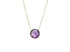 Tresor Collection - 18k Yellow Gold Necklace With Amethyst Round