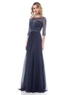 Glow By Colors - G330sl-1 Sequined Illusion Bateau A-line Gown