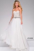 Jovani - Lace Bodice Chiffon Dress 74416
