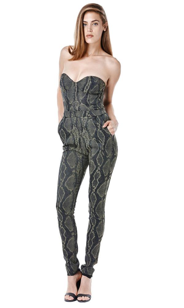 Again Collection - Dottie Jumpsuit In Print, Black