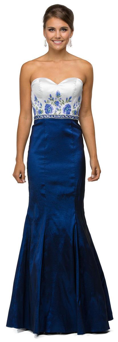 Long Fint And Flare Dress With Jeweled Waist