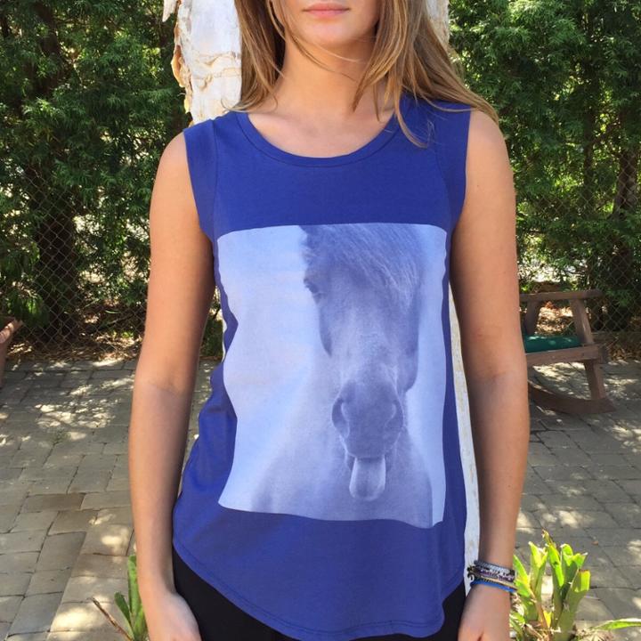 Horsing Around Rocker Tank In Navy