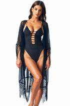 Montce Swim - Black Fringe Kimono