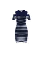 Minnie Rose - Striped Cold Shoulder Dress