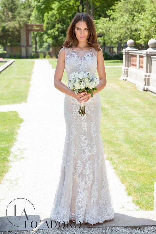 Rachel Allan Bridal - Lace Embroidered Illusion Bateau Gown M607