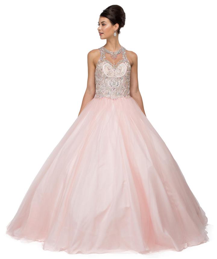 Dancing Queen - Appealing Sleeveless Beaded Jewel Gown 1106