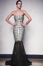 Baccio Couture - Julia - 2781 Painted Long Mesh Dress