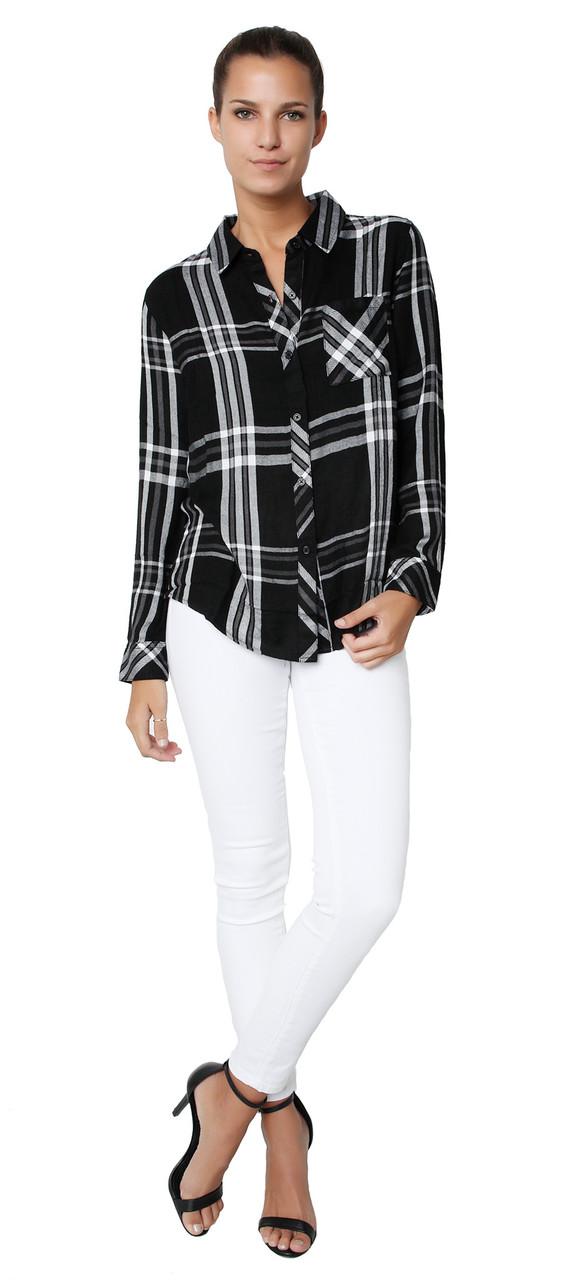 Model Citizen - Hunter Button Down Black/ White/ Grey