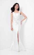 Terani Couture - Lustrous Beaded Boat Neck Mermaid Dress 1711m3352