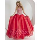 Tiffany Designs - Iridescent Chiffon Sweetheart Long Evening Gown 61146