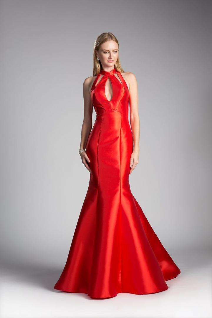 Cinderella Divine - Sleeveless High Halter Neck Mermaid Gown