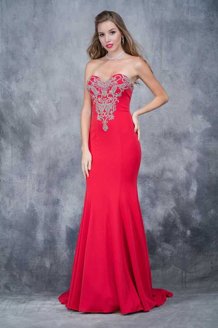 Nina Canacci - 2148 Paisley Bejeweled Trumpet Gown