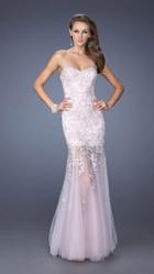 La Femme - Bejeweled Sweetheart Tulle Mermaid Dress 19923