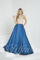 Tiffany Designs - 16269 Beaded High Halter Mikado Ballgown