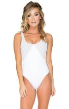 Aerin Rose Swimwear - Anza Stripe White Opal Dusk 1 Pc 106aswo