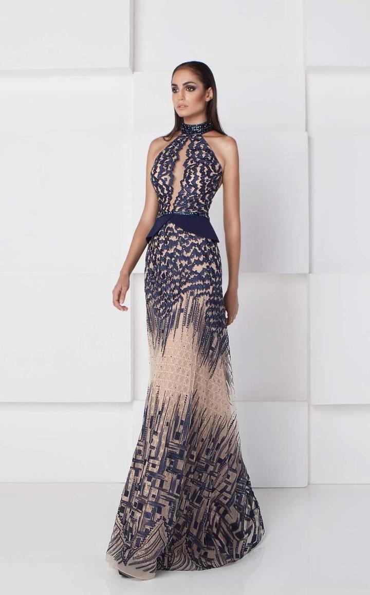 Saiid Kobeisy - High Neck Embroidered Gown 2776