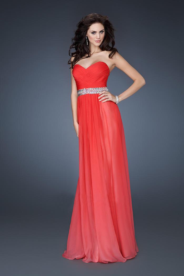 La Femme - 18486 Gathered Sweetheart A-line Dress