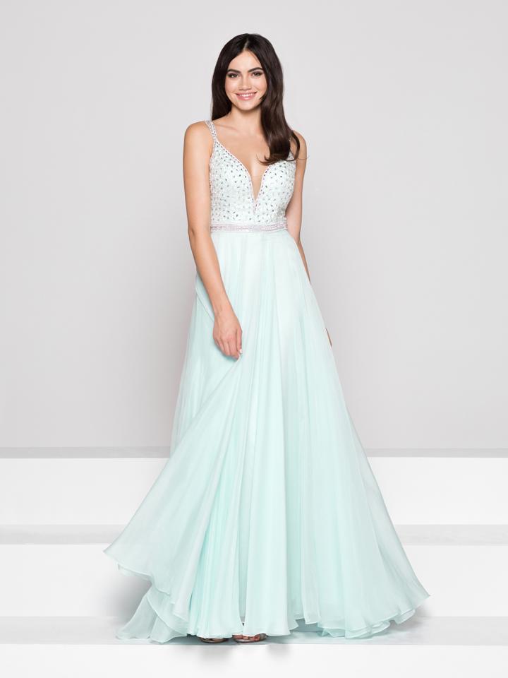 Colors Dress - 1916 Plunging Sweetheart Chiffon A-line Gown